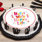 Happy Wife Happy Life - Best Anniversary Cake